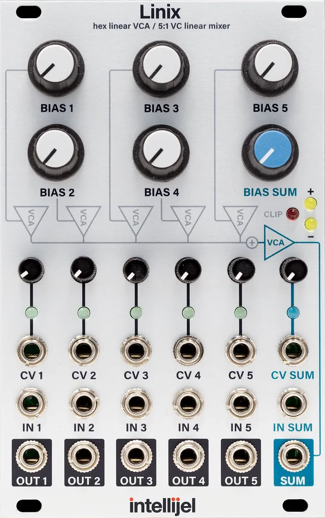 Intellijel Linix Eurorack Modul 6-Kanal VCA Mixer