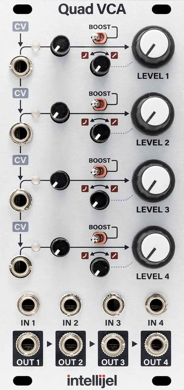 Intellijel Quad VCA Eurorack Modul 4-Kanal Mixer