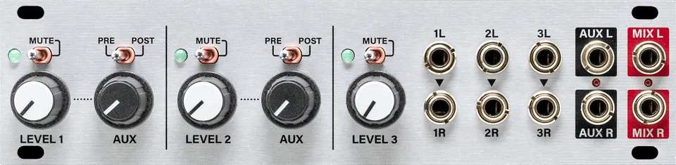 Intellijel Eurorack Modules Aux Mix 1U Stereomixer 3-Kanal