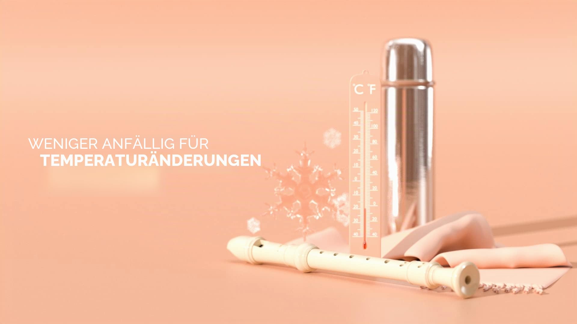 Aulos Elite 202A C-Sopran Blockflöte, deutsche Griffweise, elfenbeinfarbig