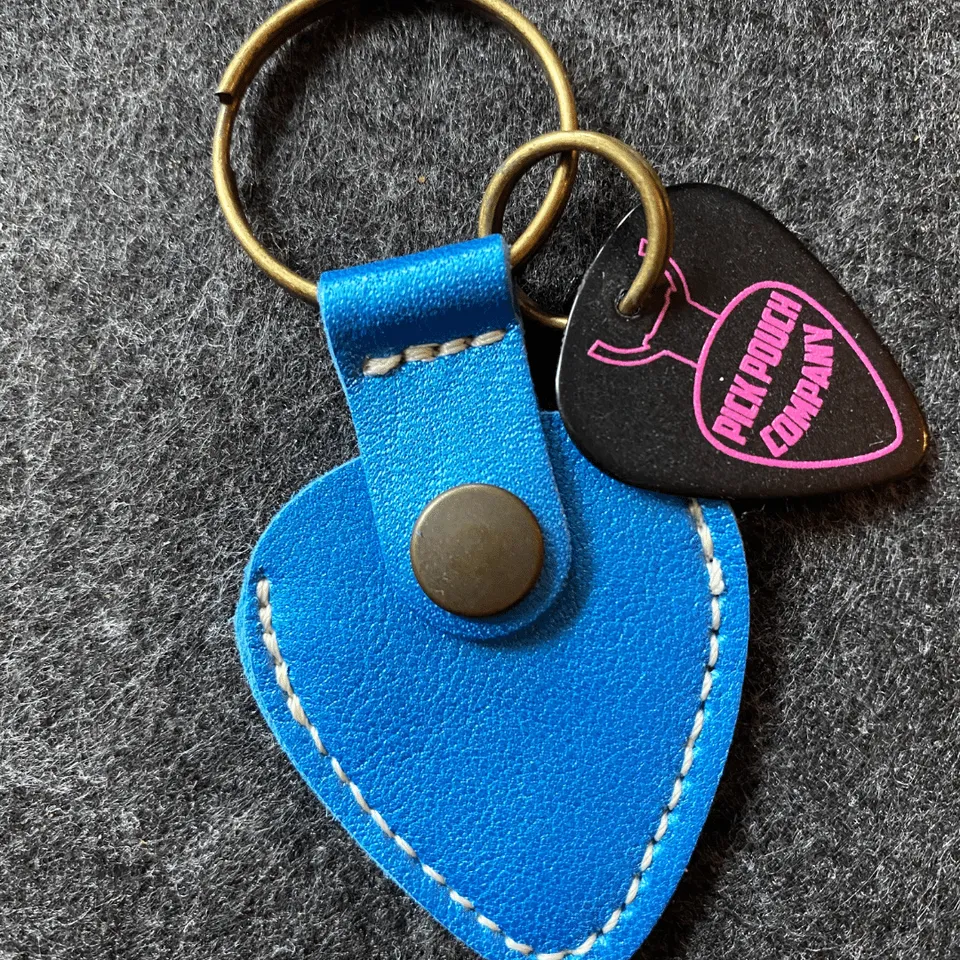 Pick Pouch Blue Plektrumtasche Blau Leder Picks