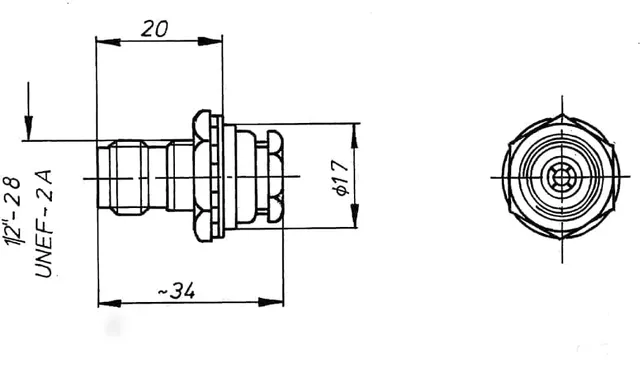 DAMAR+HAGEN Steckverbinder TNC 50 Ohm Geräte-Kabelbuchse Lötanschluss
