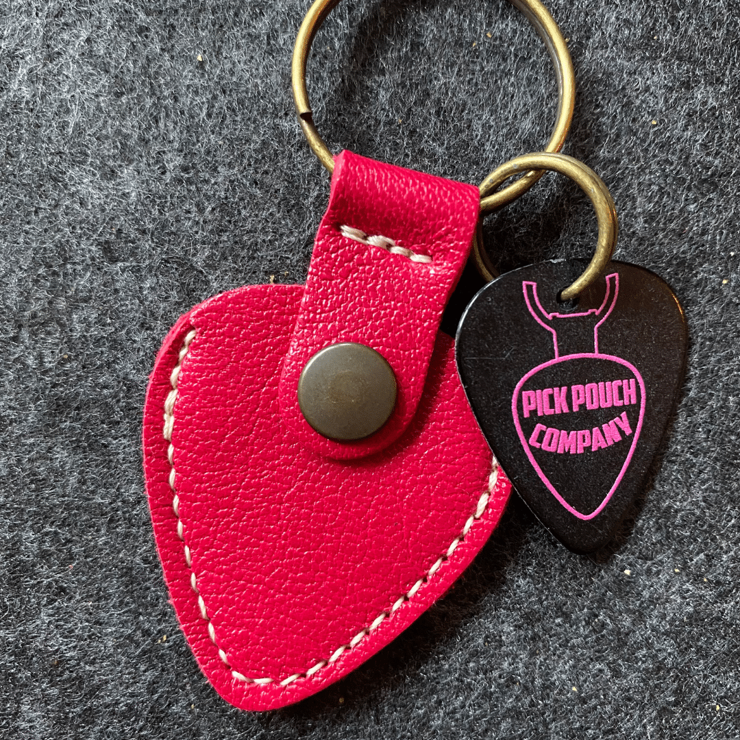 Pick Pouch Fuchsia Plektrumtasche Pink Leder Picks