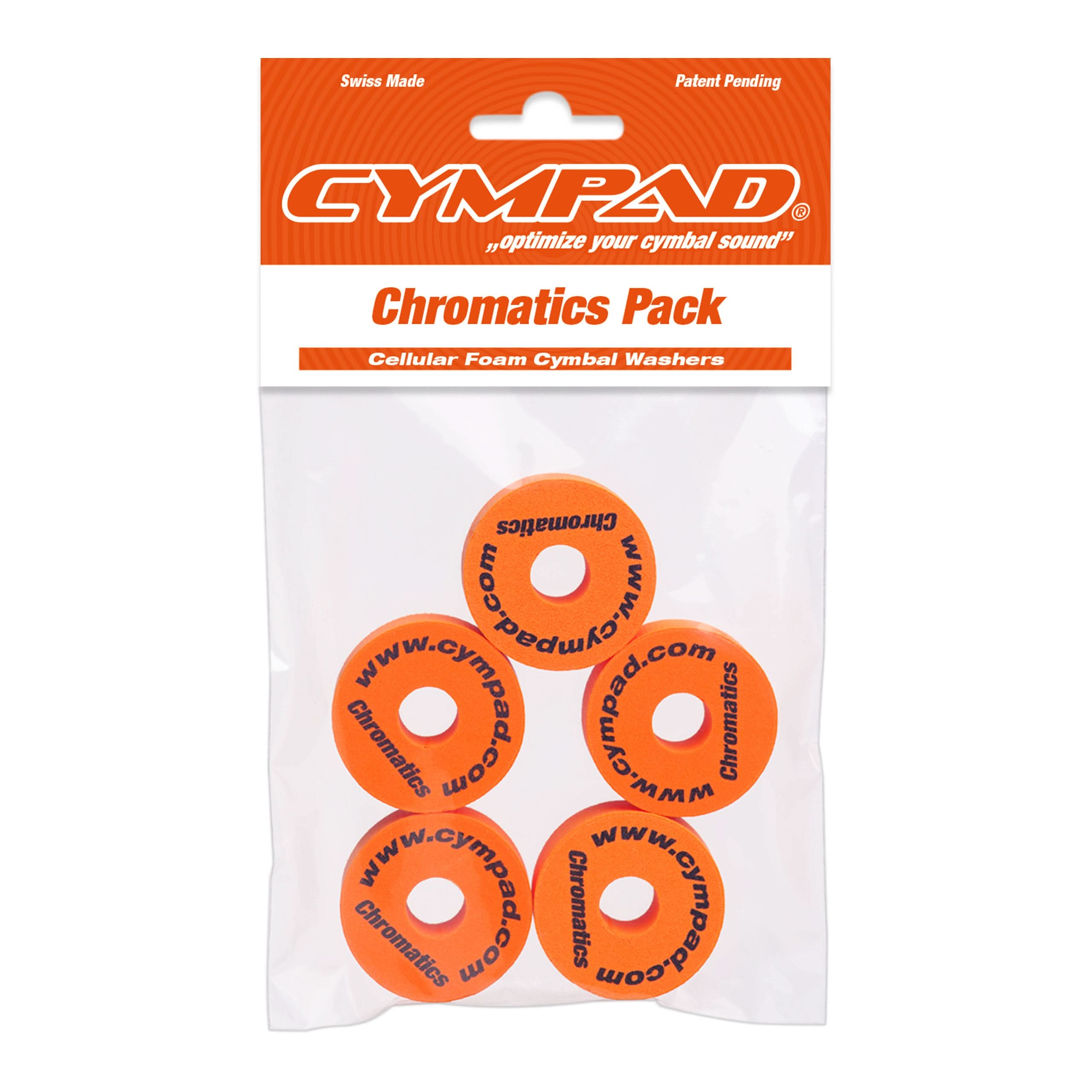 Cympad Chromatics Orange Beckenfilz Set Schaumstoff