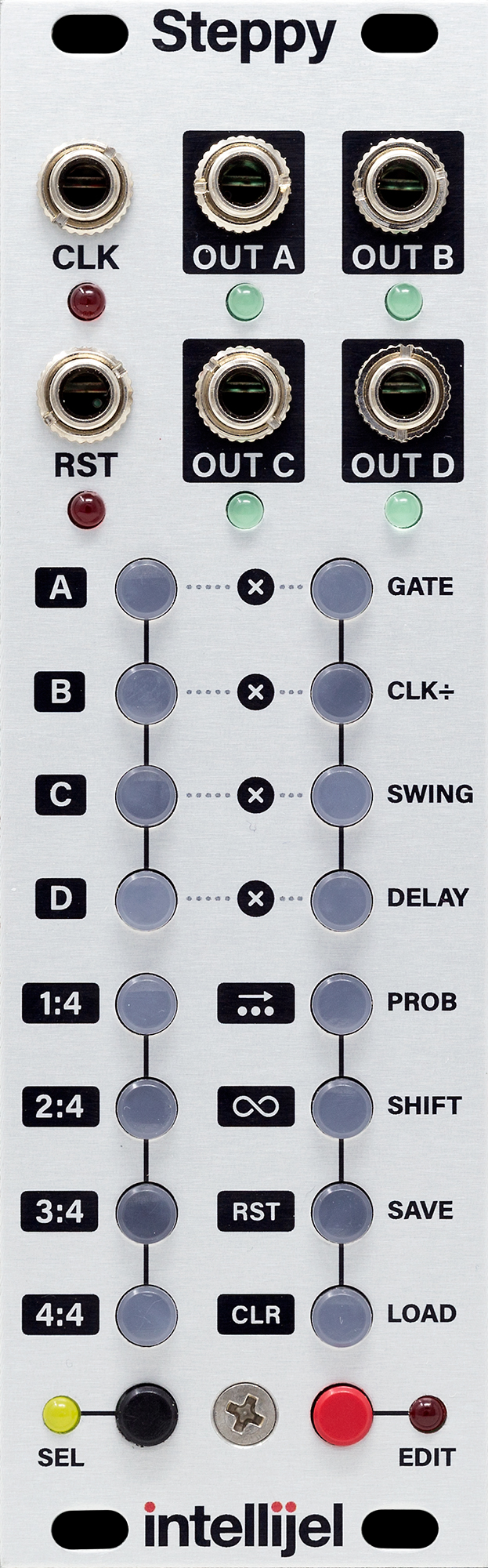 Intellijel Steppy Eurorack-Modul 4-Track Gate-Sequenzer 3U