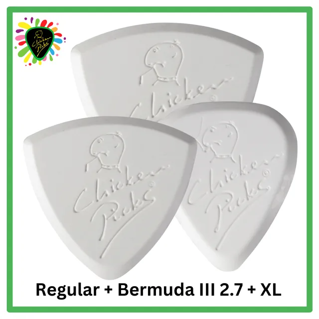 ChickenPicks Combi Set Bass Picks Plektrum-Set 2,1 XL + 2,6 + 2,7 mm