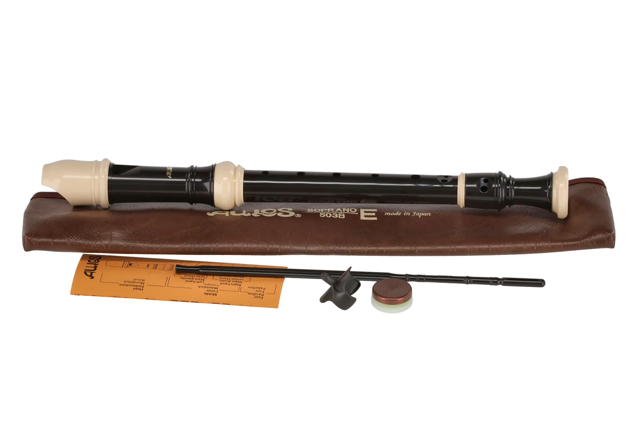 Aulos Robin 204A C-Sopran Blockflöte, deutsche Griffweise, dunkelbraun