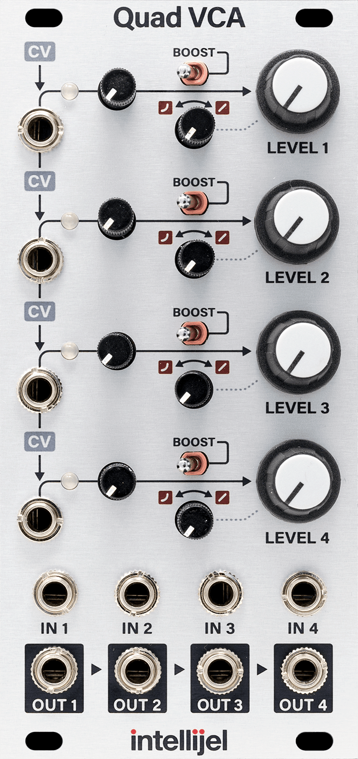 Intellijel Quad VCA Eurorack Modul 4-Kanal Mixer