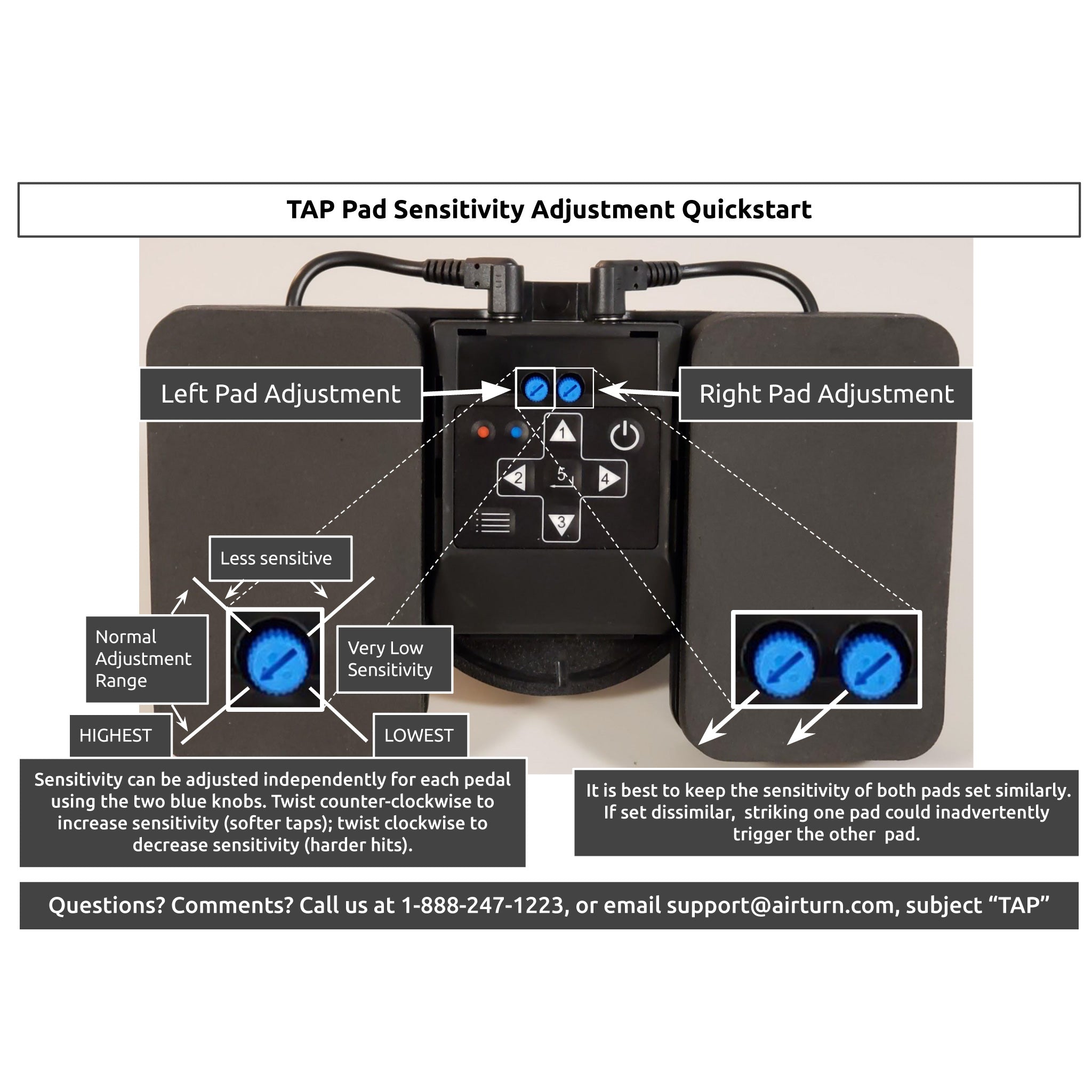 AirTurn TAP Bluetooth-Pedal Trigger Schlagzeug steuerbar