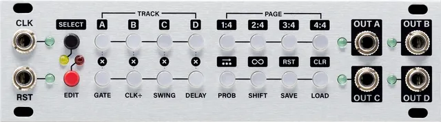 Intellijel Steppy 1U Eurorack-Modul 4-Track Gate-Sequenzer