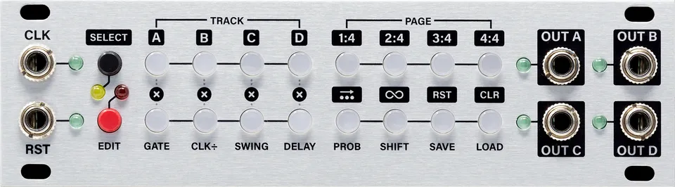 Intellijel Steppy 1U Eurorack-Modul 4-Track Gate-Sequenzer