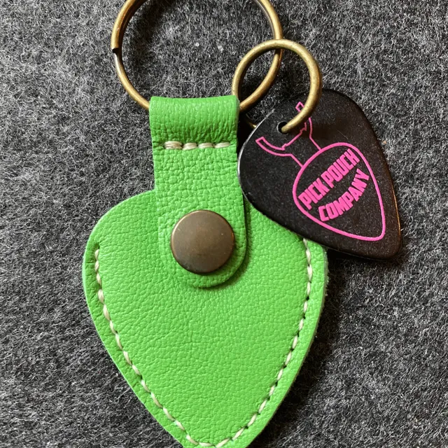 ChickenPicks Pick Pouch Plek-Tasche Grün Lederanhänger