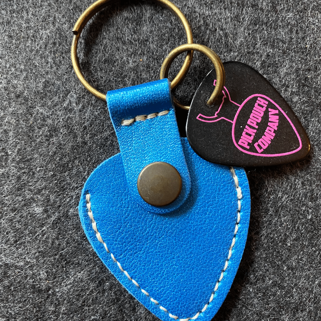 Pick Pouch Blue Plektrumtasche Blau Leder Picks