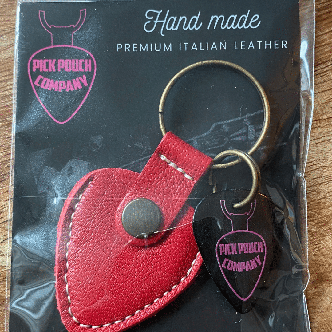 ChickenPicks Pick Pouch Rot Plektrum-Tasche Aufbewahrung Leder