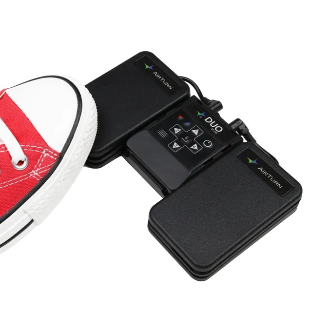 AirTurn DUO 500 Bluetooth Fußswitch, 2 Schalter, wiederaufgearbeiteter B-Stock