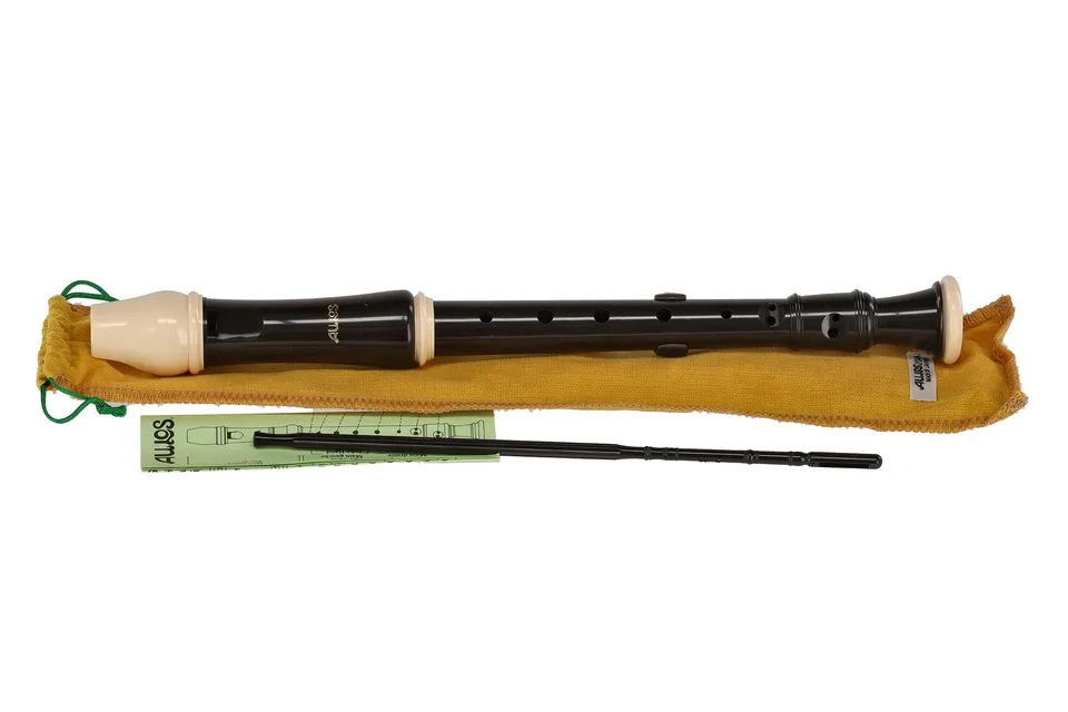 Aulos Robin 204A C-Sopran Blockflöte, deutsche Griffweise, dunkelbraun