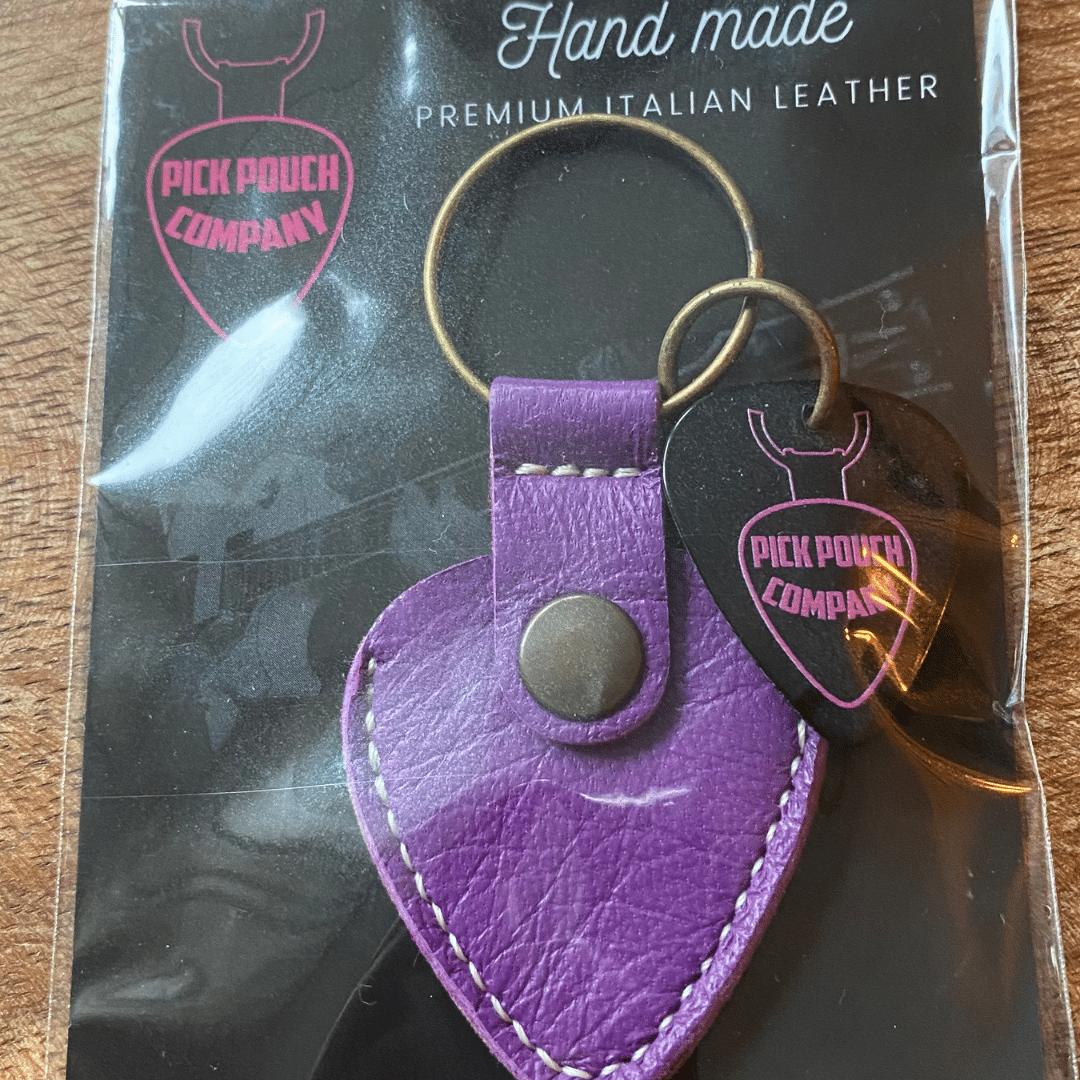 ChickenPicks Pick Pouch Plek-Tasche Lila Lederanhänger