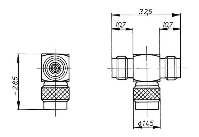 DAMAR+HAGEN TNC 50 Ohm T-Adapter Kabel-Verzweigungsstecker