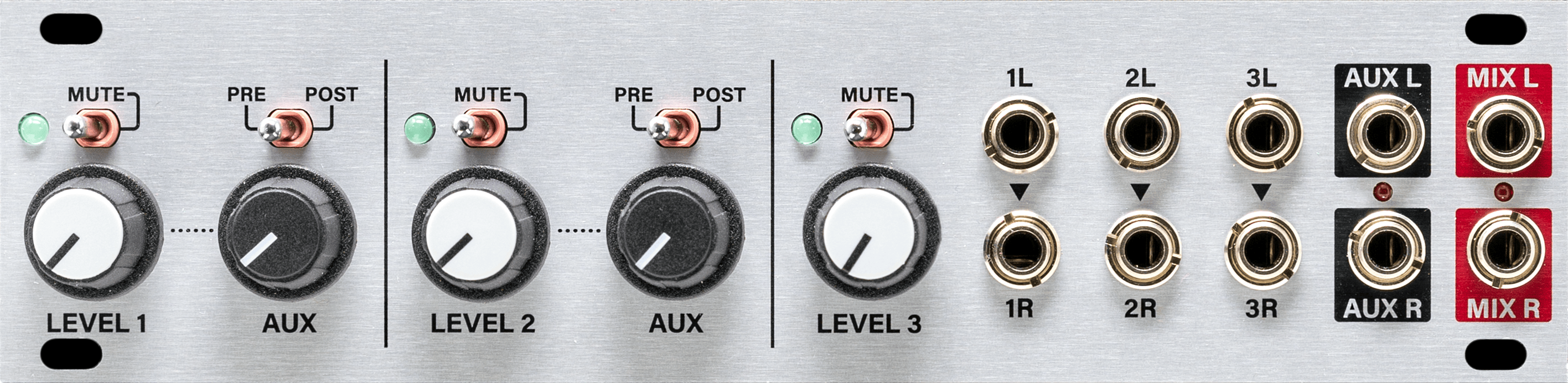 Intellijel Eurorack Modules Aux Mix 1U Stereomixer 3-Kanal