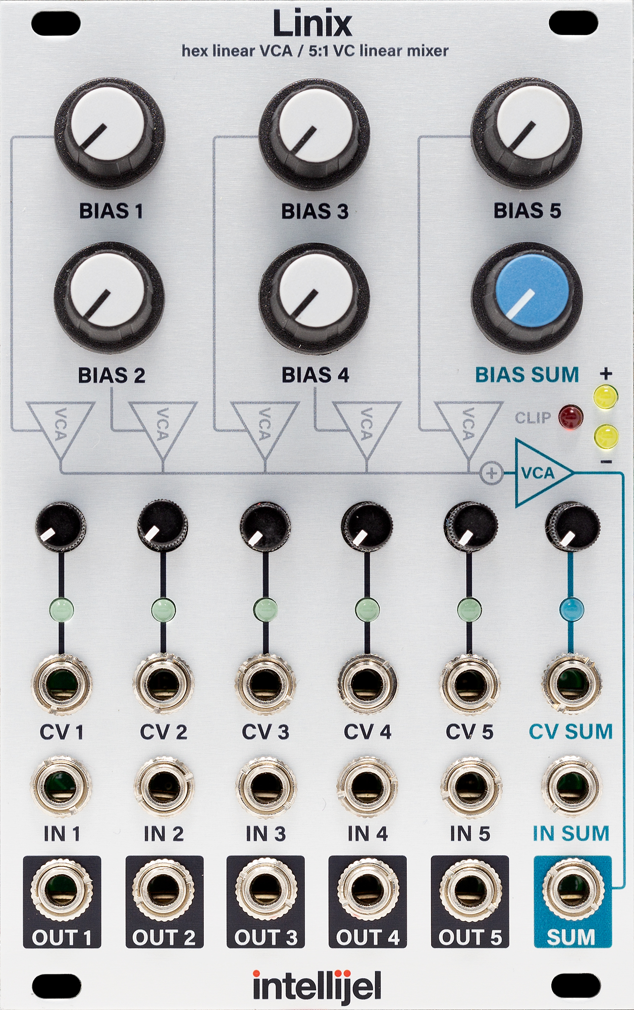 Intellijel Linix Eurorack Modul 6-Kanal VCA Mixer