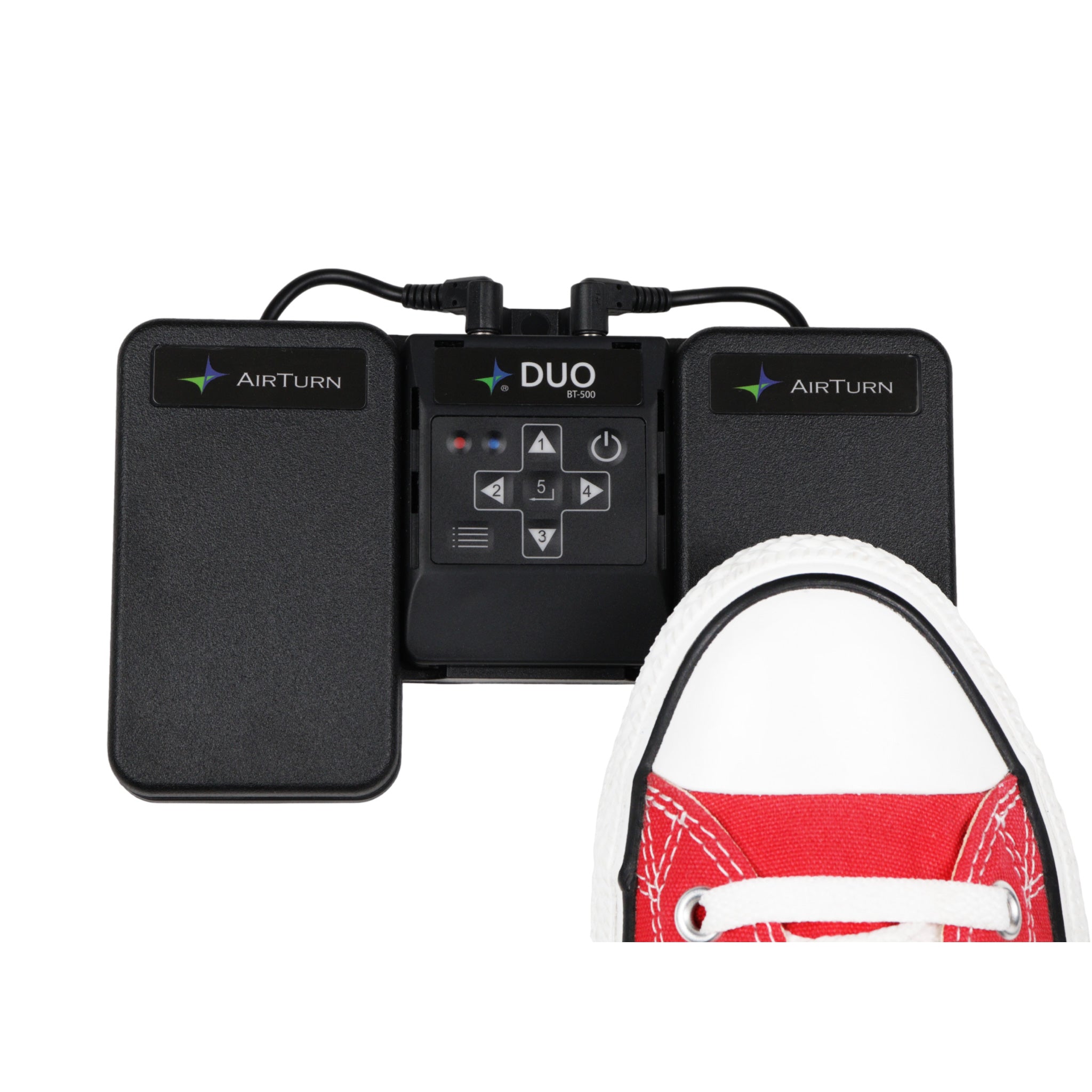 AirTurn DUO 500 Bluetooth Fußswitch, 2 Schalter, wiederaufgearbeiteter B-Stock