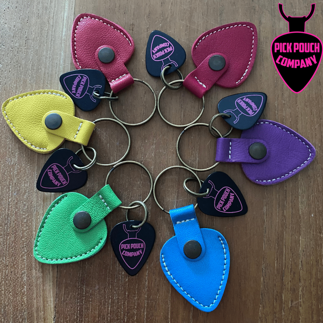Pick Pouch Blue Plektrumtasche Blau Leder Picks